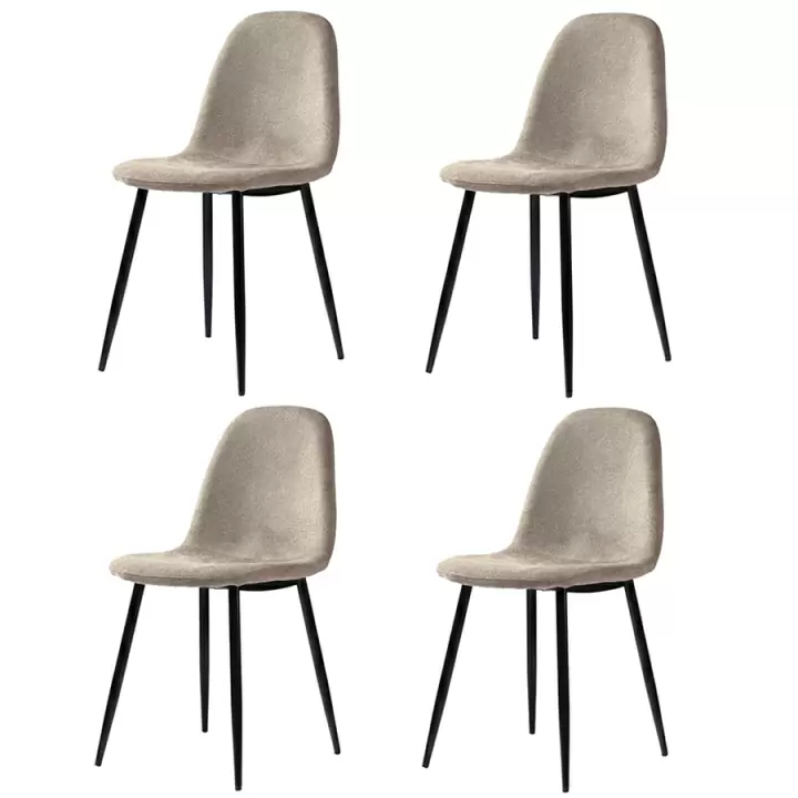 Набор из 4 стульев Bergenson Bjorn Breeze, фактурный шенилл, серо-коричневый