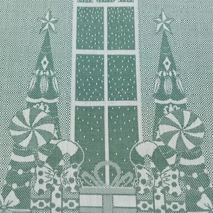 Дорожка из хлопка зеленого цвета с рисунком Tkano Щелкунчик из коллекции New Year Essential, 53х150 см