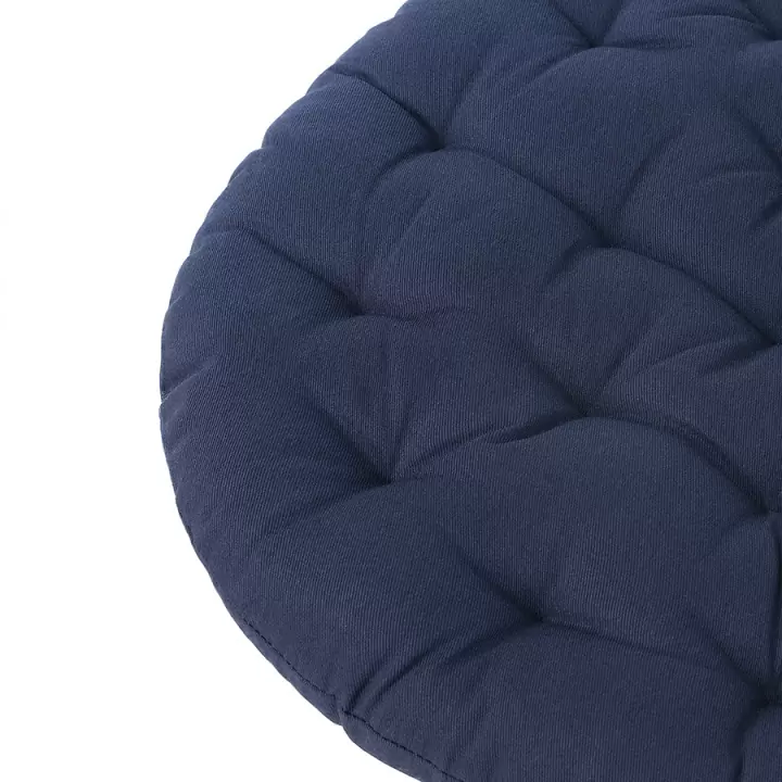 Подушка на стул круглая из хлопка темно-синего цвета из коллекции essential, 40 см