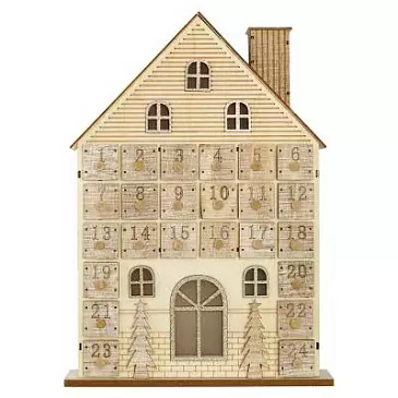 Предпраздничный календарь (адвент-календарь) с подсветкой festive house из коллекции new year essential