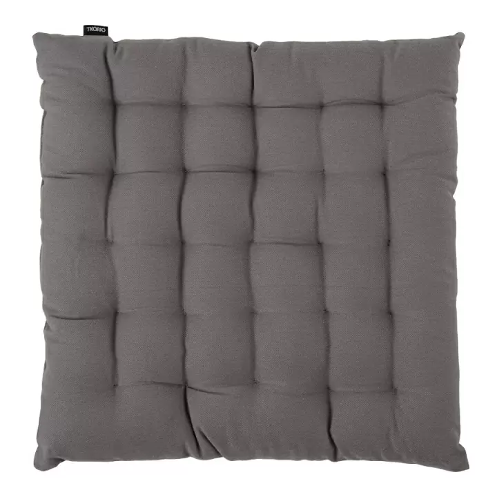Подушка на стул из хлопка серого цвета из коллекции prairie