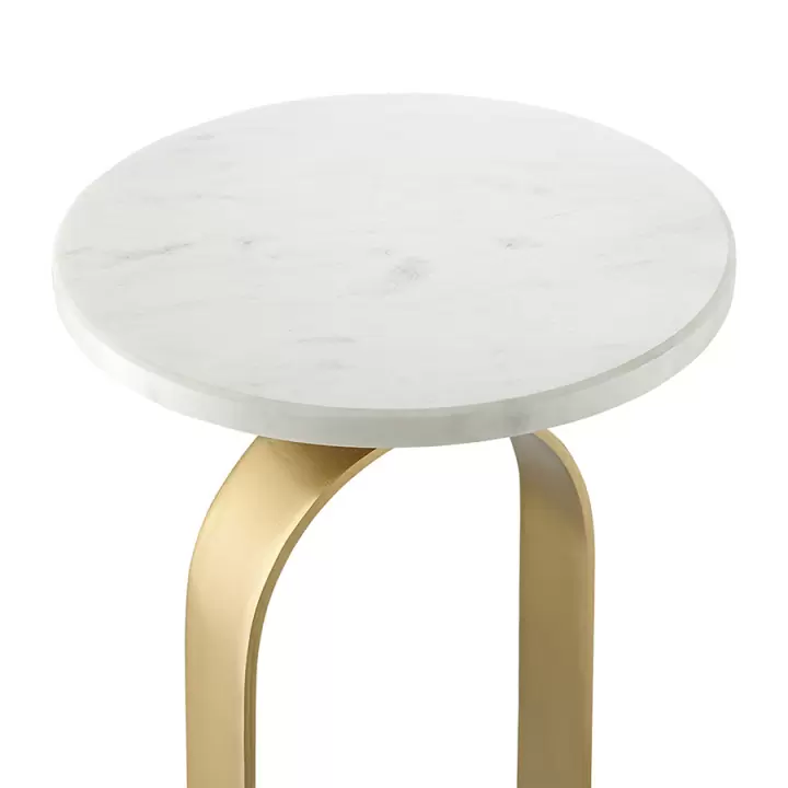 Столик приставной svein, D25,5 см, мрамор/золотой