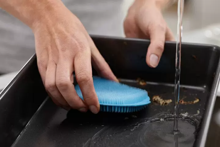 Набор из 2 щеток для мытья посуды CleanTech синий