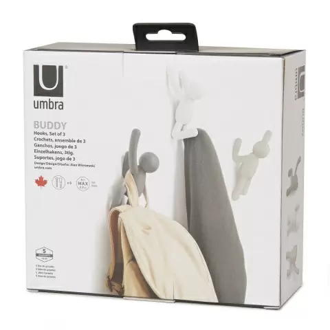 Вешалки-крючки Umbra Buddy, серые