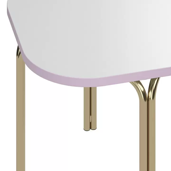 Столик кофейный ror, 50х50 см, латунь/серый/розовый