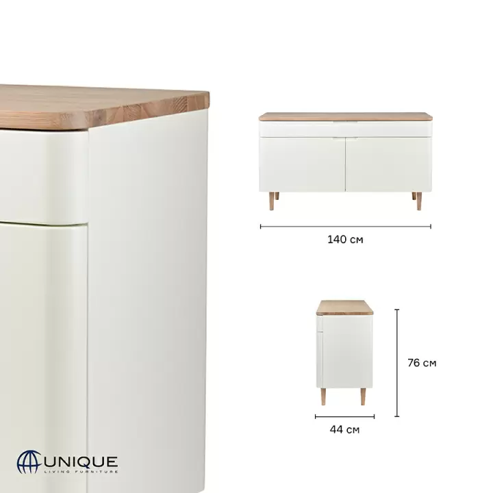 Тумба unique furniture, amalfi, 140х44х76 см