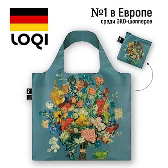 Складная сумка LOQI Vincent van Gogh Flower Pattern Blue