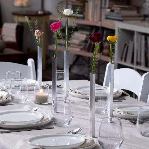 Набор ваз магнитных Peleg Design Magnetic Vase, 5 шт, серебристый