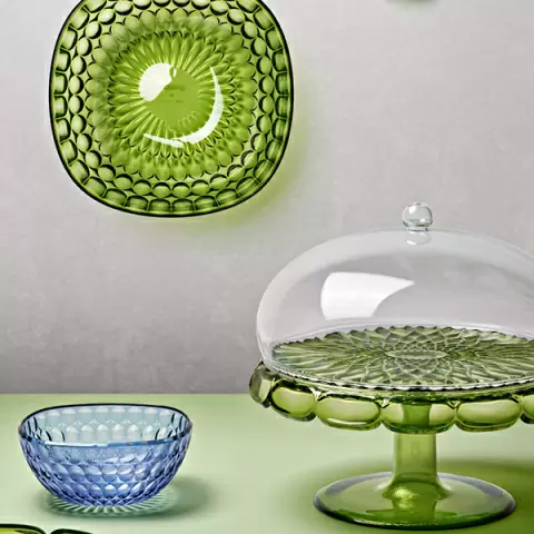 Блюдо сервировочное с крышкой vanity, D30 см, зеленое