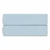 Простыня на резинке небесно-голубого цвета из органического стираного хлопка из коллекции Essential, 160х200 см