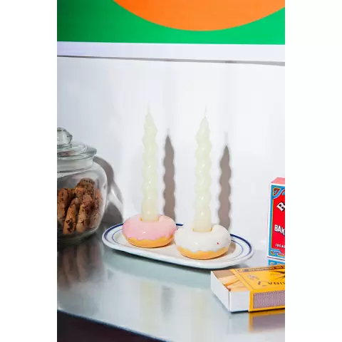 Подсвечник fast food, donut, D7 см, розовый