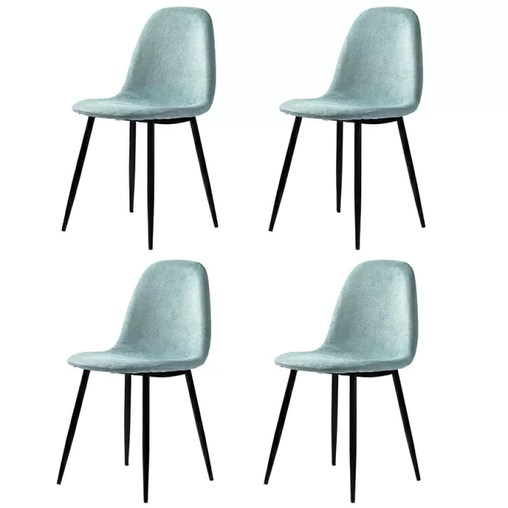 Набор из 4 стульев Bergenson Bjorn Breeze, фактурный шенилл, светло-бирюзовый