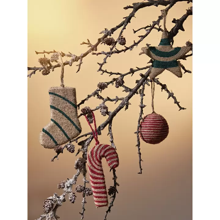 Набор елочных украшений classics из джута и гофрированного картона из коллекции new year essential