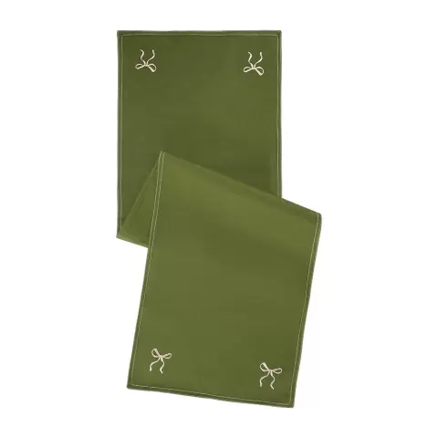 Дорожка на стол fancy bows оливкового цвета из коллекции essential, 45x150 см