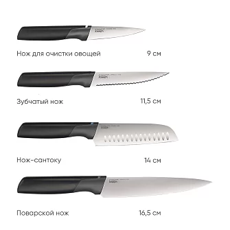 Набор разделочных досок с ножами Joseph Joseph Folio Plus, графит