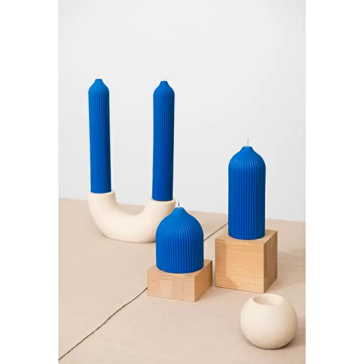 Свеча декоративная ярко-синего цвета из коллекции edge, 16,5см