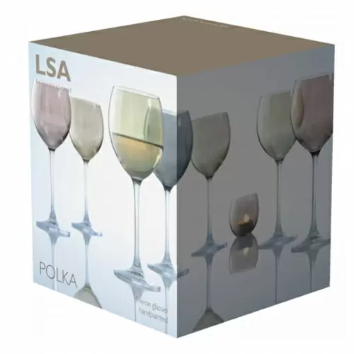 Набор бокалов для вина LSA International Polka 4 шт, металлик