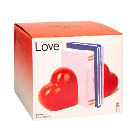 Держатель для книг love, 14х14 см, красный, 2 шт.