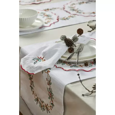 Дорожка на стол festive wreath из коллекции new year essential, 45х150 см