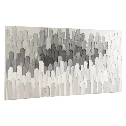 Панно декоративное с ручной росписью By Feel, 140х70 см, серое