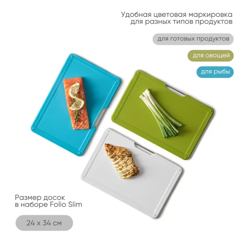 Подвесной набор из 3 разделочных досок Joseph Joseph Folio Slim Large_УЦЕНКА