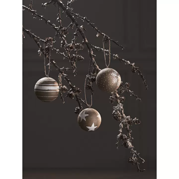 Набор елочных шаров из папье-маше zero waste из коллекции new year essential