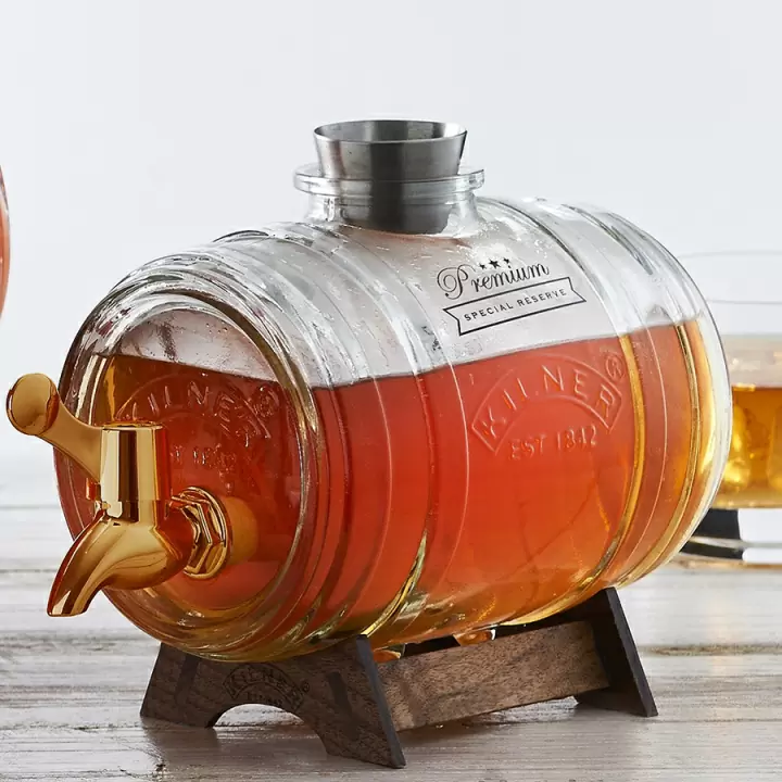 Диспенсер для напитков barrel на подставке 1 л в подарочной упаковке золотой