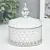 Емкость из рельефного стекла с крышкой, белая с серебром