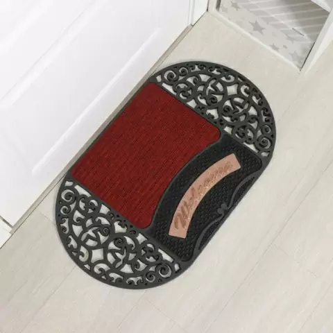 Коврик придверный Доляна Welcome узорный