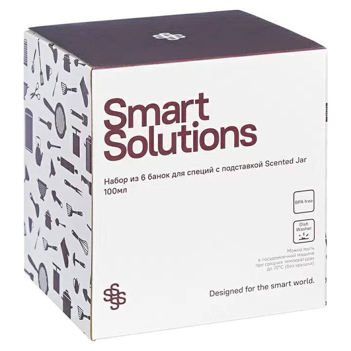 Набор из 6 банок для специй с подставкой Smart Solutions Scented Jar, 100 мл