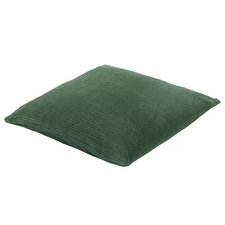 Чехол на подушку фактурный из хлопкового бархата зеленого цвета  из коллекции essential, 45х45 см