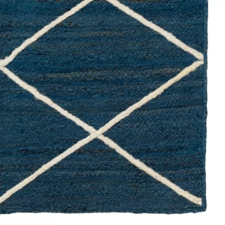 Ковер из джута темно-синего цвета с геометрическим рисунком из коллекции ethnic, 120x180 см