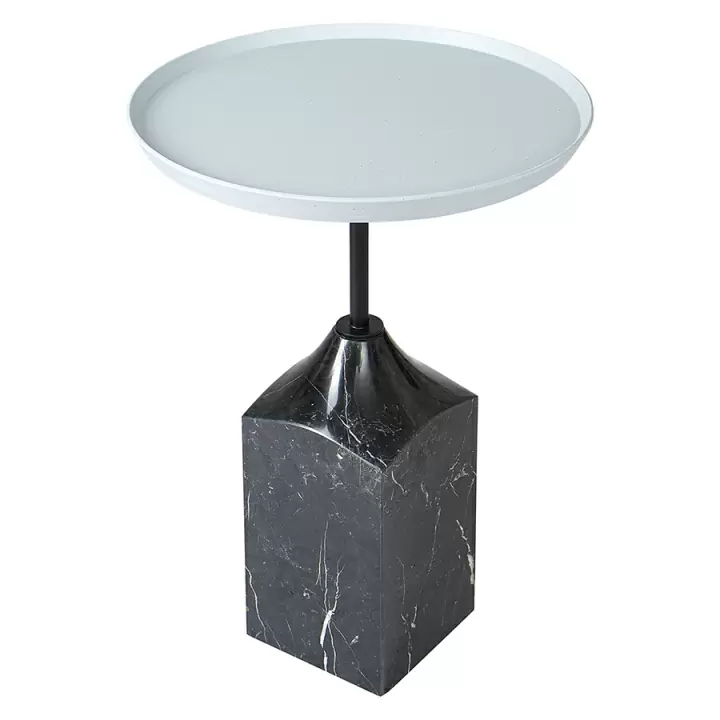 Столик кофейный sustainable collection, D37,7 см, серый/черно-белый