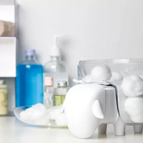 Держатель для ватных дисков Qualy Sheep, чёрный-белый