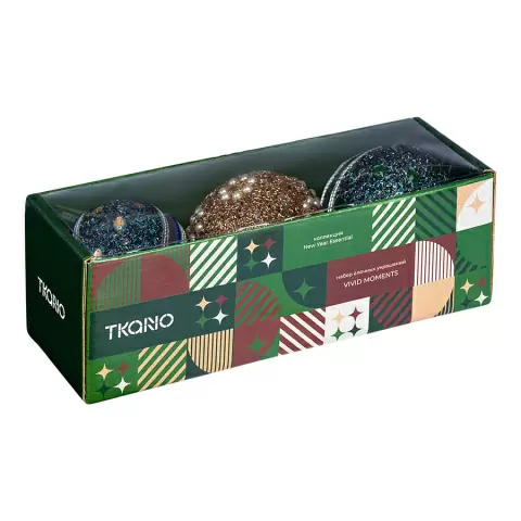 Набор ёлочных украшений vivid moments коллекции new year essential, 3 шт.