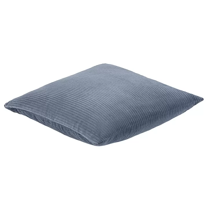 Чехол на подушку фактурный из хлопкового бархата темно-синего цвета  из коллекции essential, 45х45 см