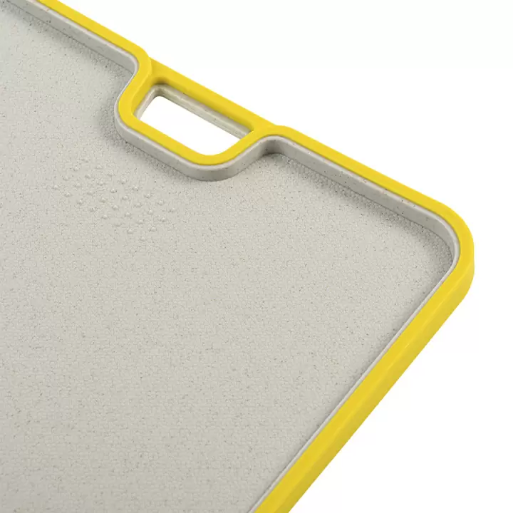 Доска разделочная из пшеничного волокна двусторонняя Smart Solutions Ness, 34х28 см, светло-серая с желтым кантом