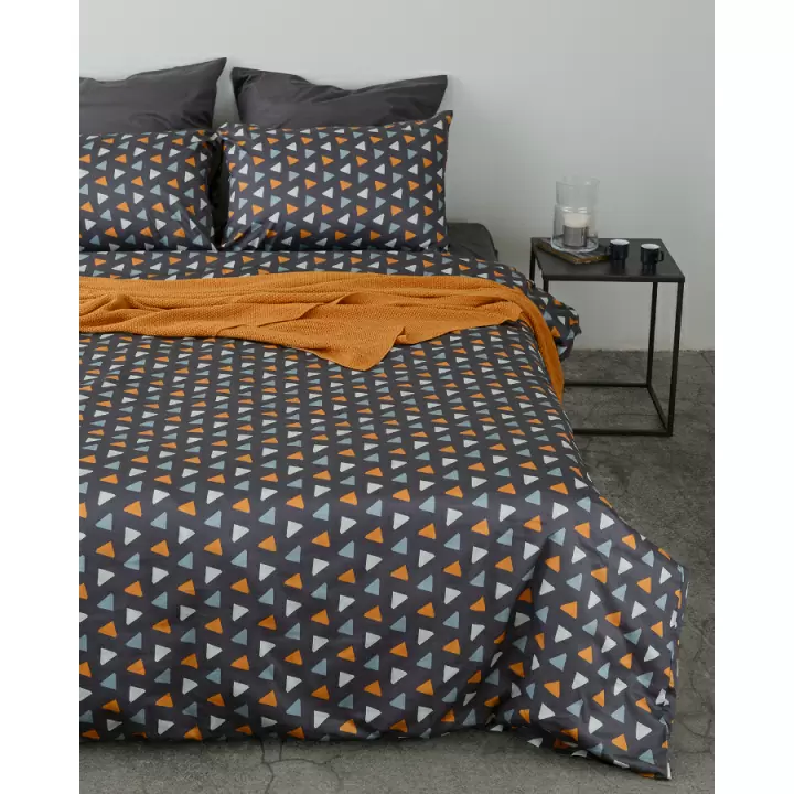 Комплект постельного белья полутораспальный из сатина с принтом triangles из коллекции wild
