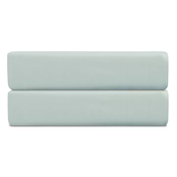 Простыня на резинке из сатина голубого цвета из коллекции essential, 200х200х30 см