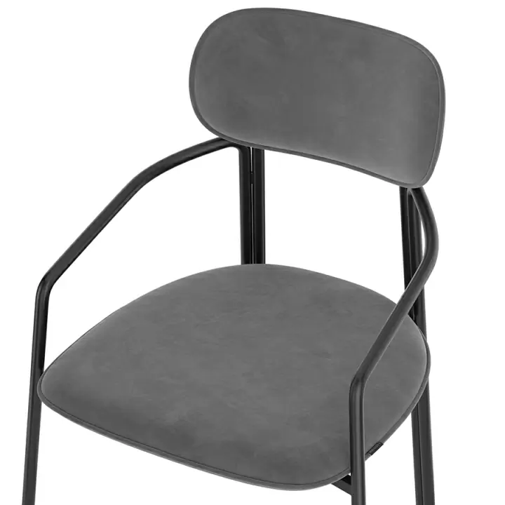 Набор из 2 стульев ror, round, велюр, черный/серый