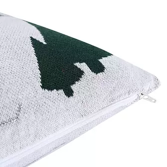 Подушка вязаная с новогодним рисунком let's ski из коллекции new year essential, 45x45 см