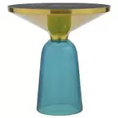 Столик кофейный odd, D50 см, мрамор/голубой