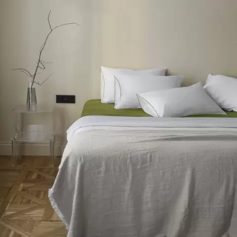 Набор наволочек из сатина из коллекции meditation, olive, 50х70 см