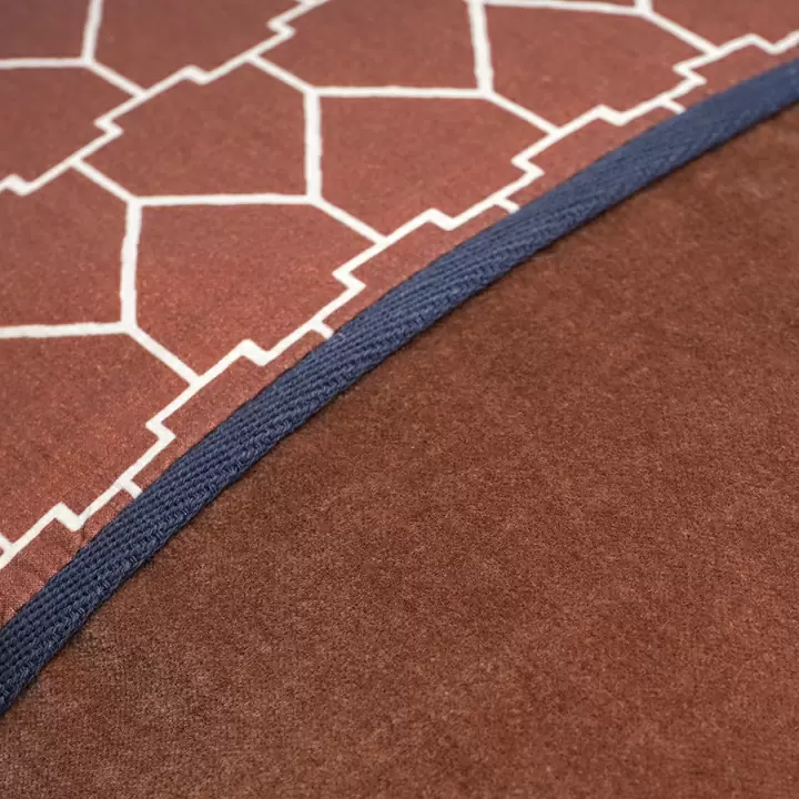 Чехол на подушку из хлопкого бархата с геометрическим принтом терракотового цвета из коллекции ethnic, 45х45 см