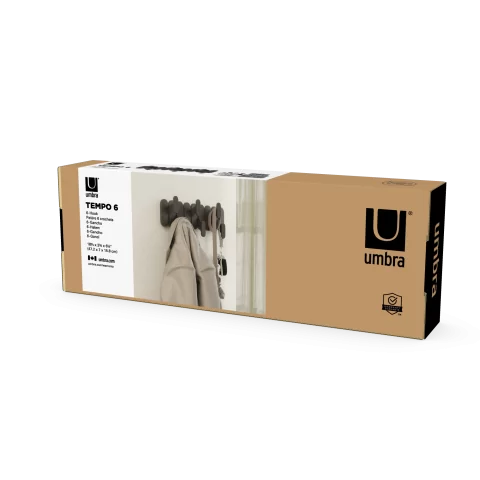 Вешалка настенная Umbra Tempo 6 крючков, черная