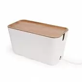 Органайзер для проводов box большой белый-коричневый