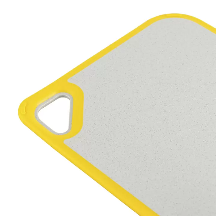 Доска разделочная из пшеничного волокна Smart Solutions Homi, 29х20 см, светло-серая с желтым кантом