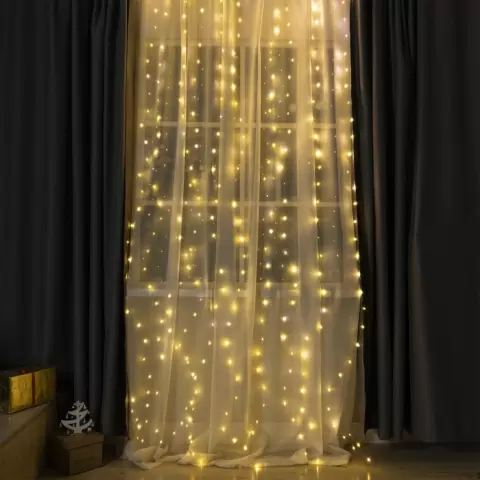 Гирлянда Luazon Lighting Занавес роса на крючках, 2,8×3 м