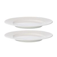Набор из двух тарелок белого цвета с фактурным рисунком из коллекции essential, 22см