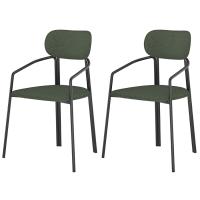 Набор из 2 стульев ror, round, рогожка, черный/зеленый